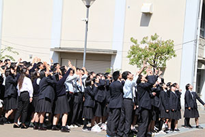 堺高校　卒業アルバム撮影