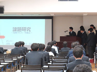 堺高校　機械材料創造科３年生　課題研究