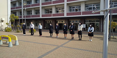 堺高校　挨拶運動