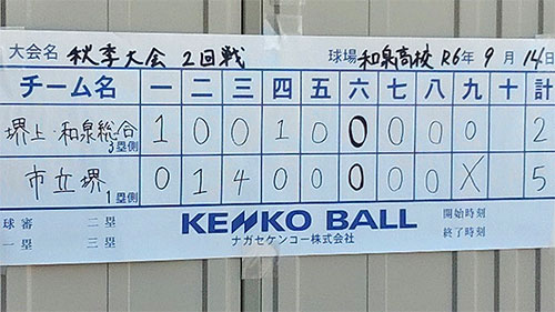 堺高校　硬式野球部